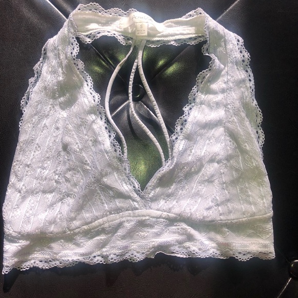 Other - Silver pale gray lace strappy bralette Small S